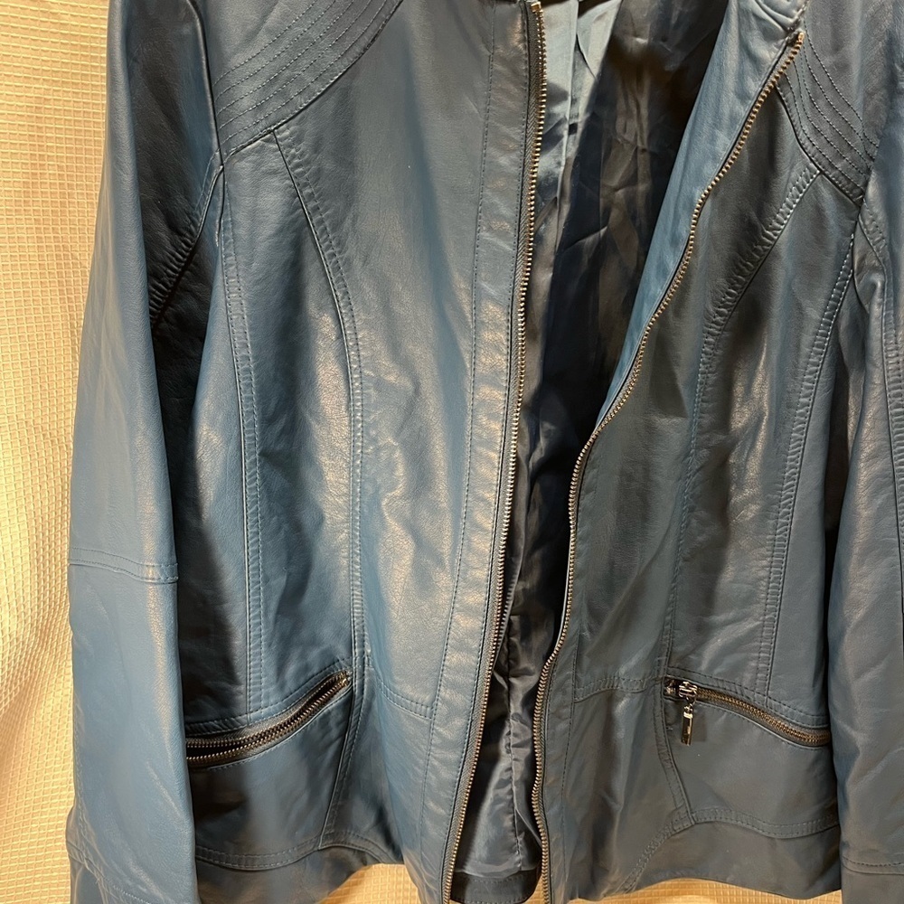 Christopher & Banks Faux Leather Jacket Sz L - Picture 8 of 11